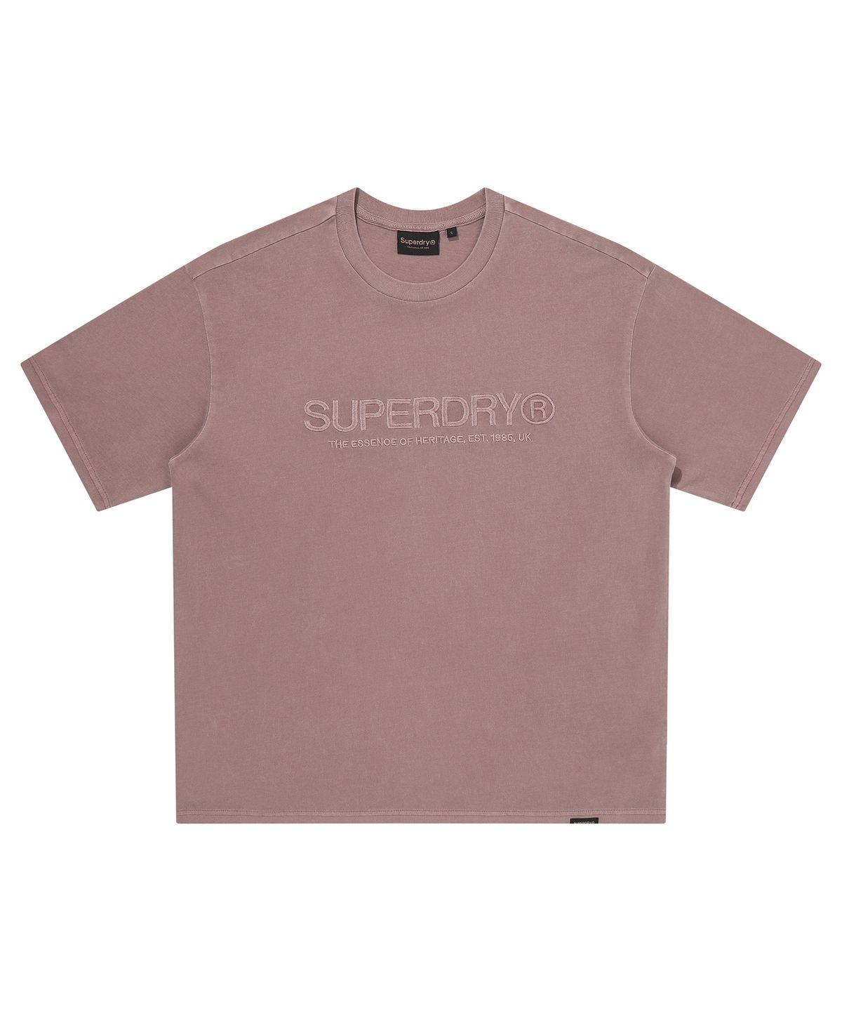슈퍼드라이(SUPERDRY) 로고 워시드 반팔 티셔츠 인디 핑크 SDUISCQ14IPK