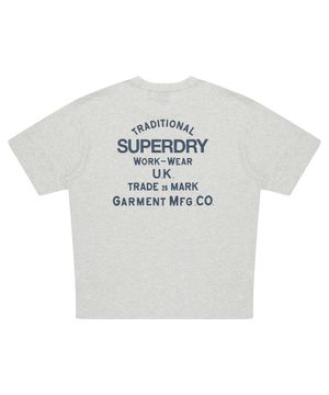 워크 라벨 그래픽 반팔 티셔츠 라이트그레이 SDUISCQ71LGR