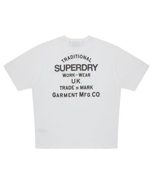 워크 라벨 그래픽 반팔 티셔츠 화이트 SDUISCQ71WHT