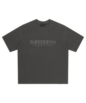 로고 워시드 반팔 티셔츠 차콜 SDUISCQ14CHL