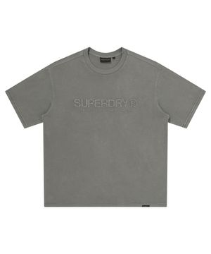 로고 워시드 반팔 티셔츠 그레이 SDUISCQ14GRY