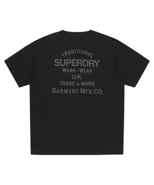 워크 라벨 그래픽 반팔 티셔츠 블랙 SDUISCQ71BLK