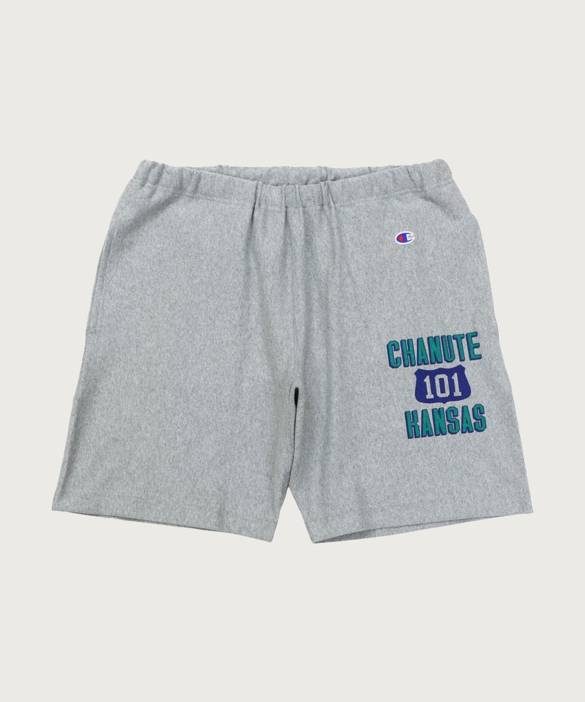 챔피온(CHAMPION) 리버스위브 그래픽 스웨트 쇼츠 Oxford Grey