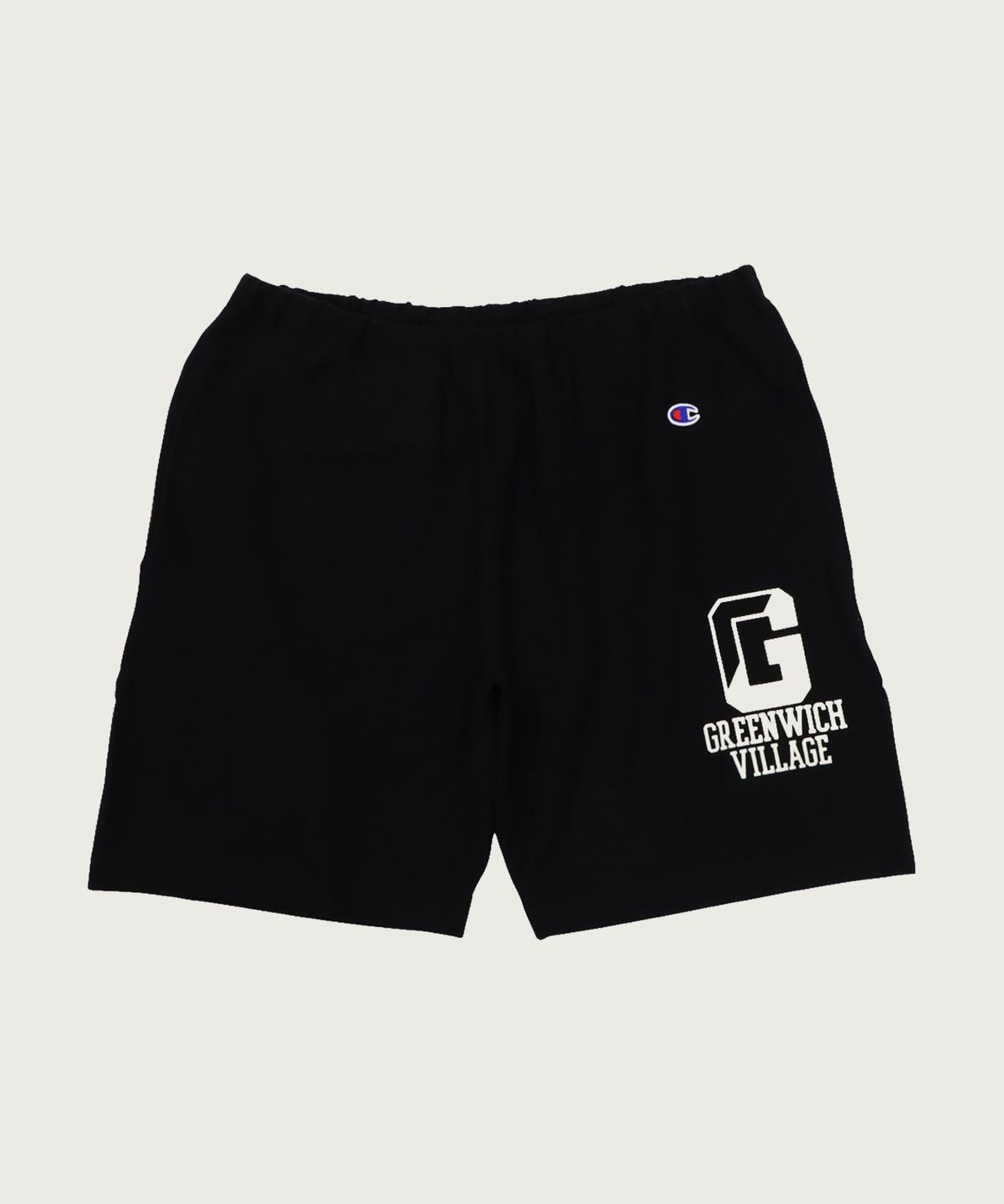 챔피온(CHAMPION) 리버스위브 그래픽 스웨트 쇼츠 Black