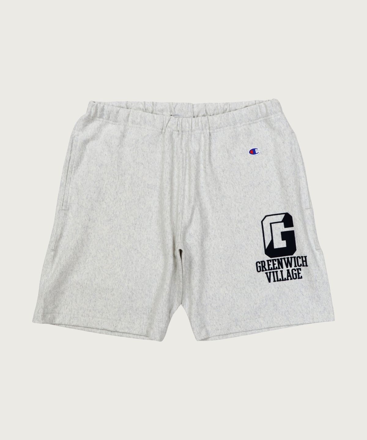 챔피온(CHAMPION) 리버스위브 그래픽 스웨트 쇼츠 Oatmeal