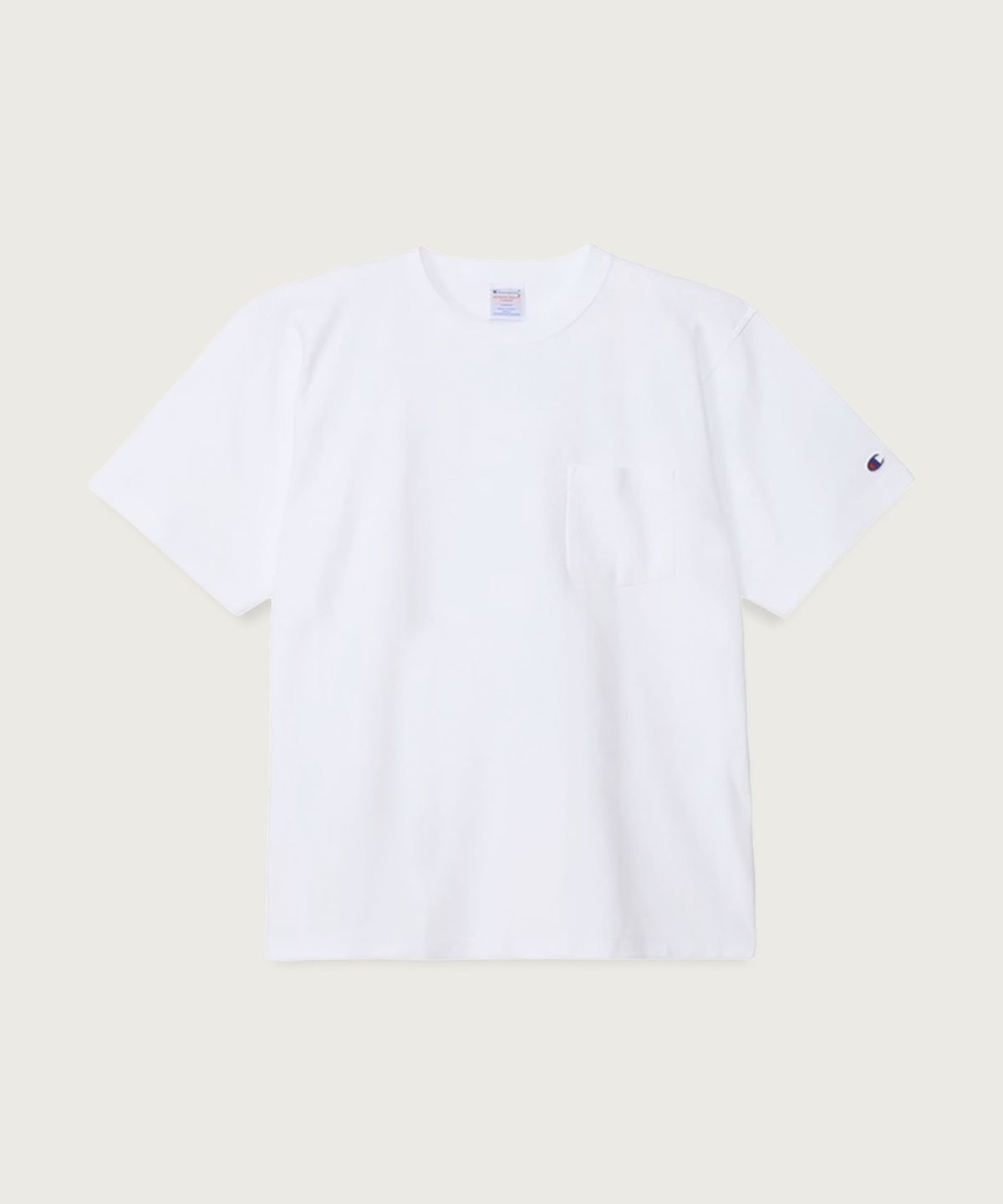 챔피온(CHAMPION) 리버스위브 루즈핏 포켓 반팔 티셔츠 White