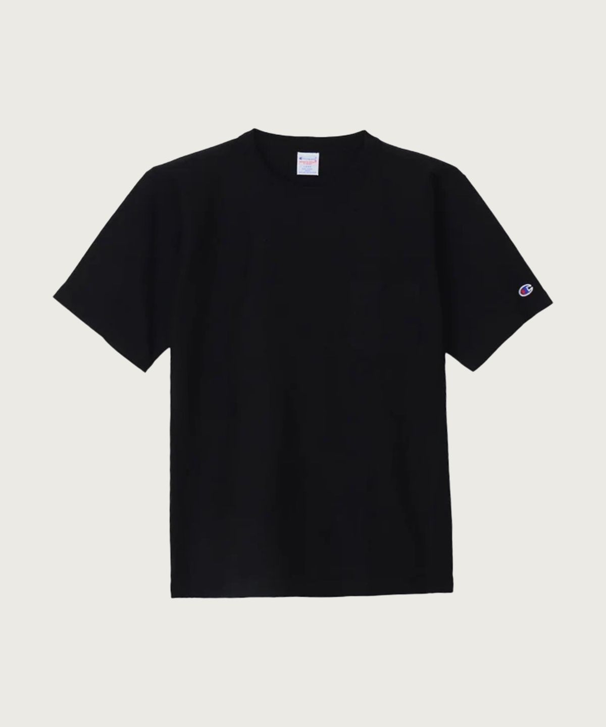 챔피온(CHAMPION) 리버스위브 루즈핏 포켓 반팔 티셔츠 Black