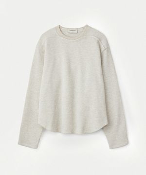 Pure Cotton Waffle Cropped Pullover_Macadamia