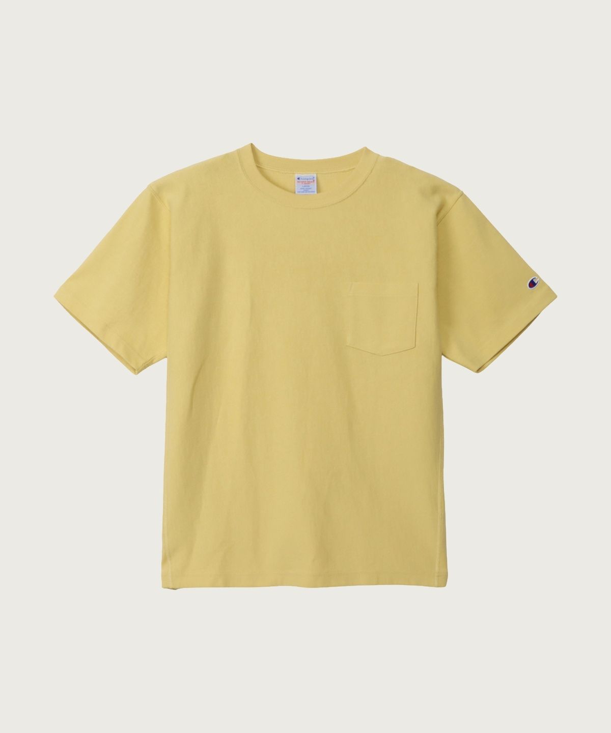 챔피온(CHAMPION) 리버스위브 루즈핏 포켓 반팔 티셔츠 Yellow