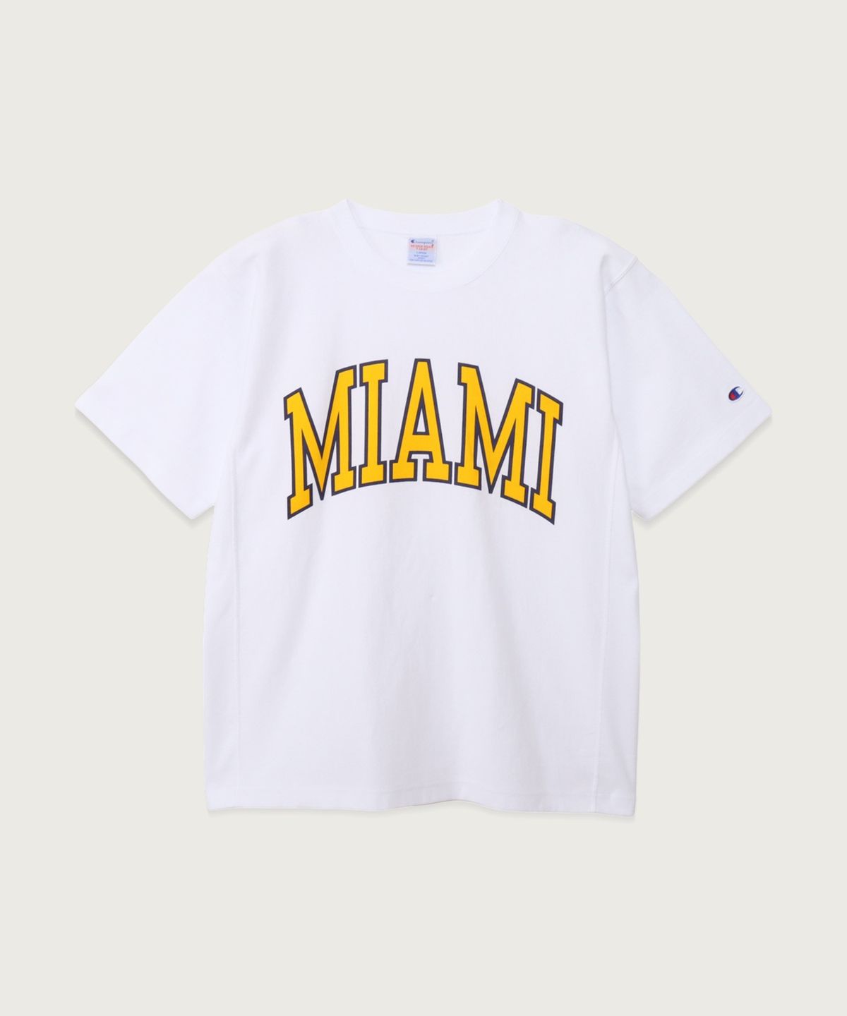 챔피온(CHAMPION) 리버스위브 컬리지 그래픽 반팔 티셔츠 White