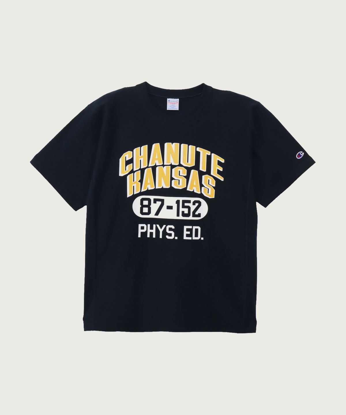 챔피온(CHAMPION) 리버스위브 컬리지 그래픽 반팔 티셔츠 Navy