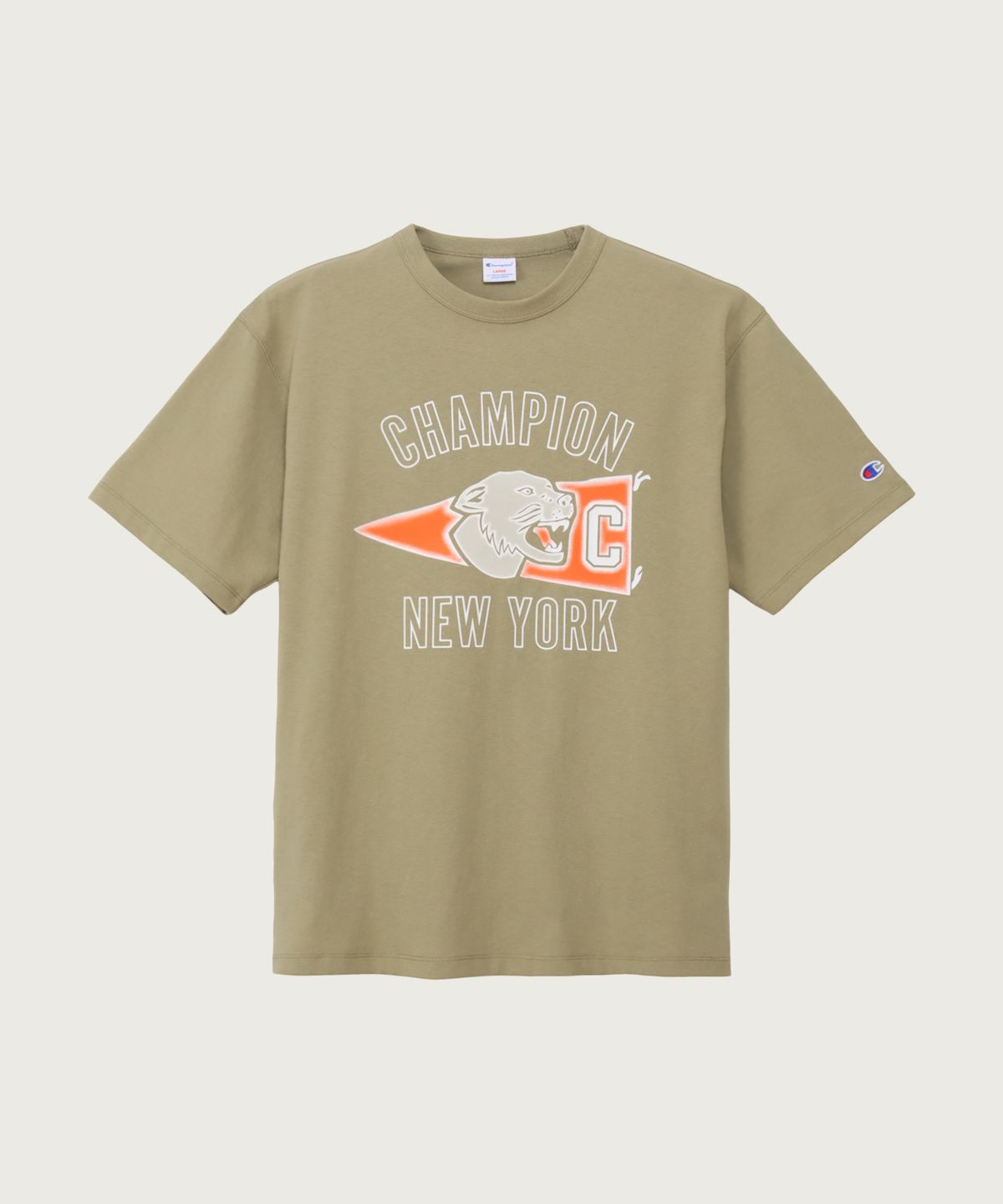 챔피온(CHAMPION) 그래픽 플로킹 티셔츠 Grey