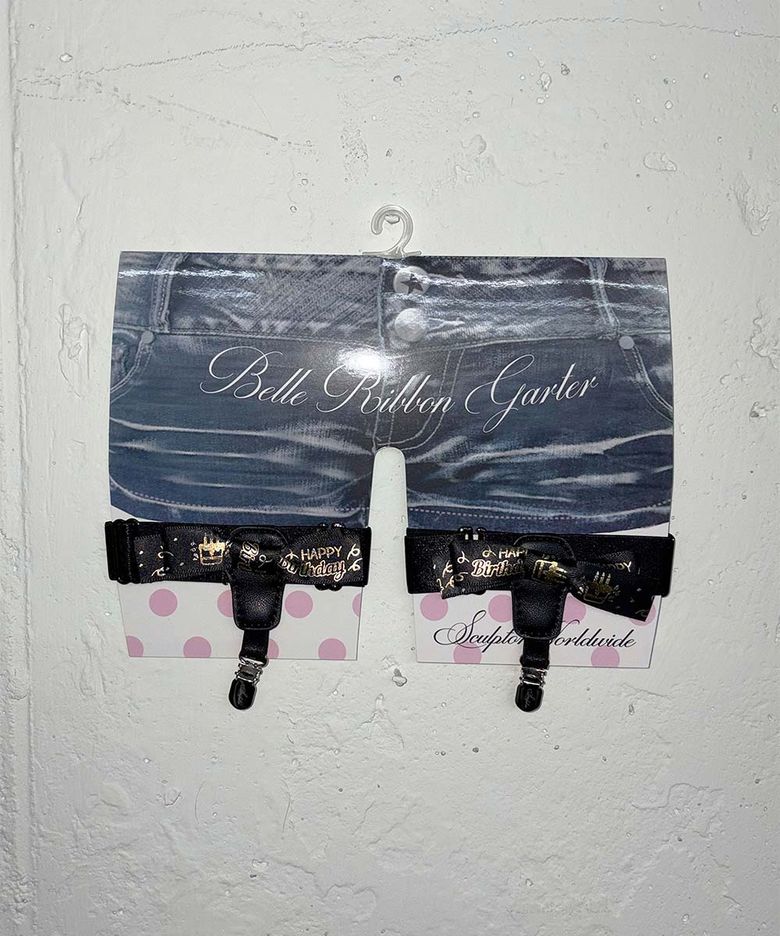 Belle Ribbon Garter Black
