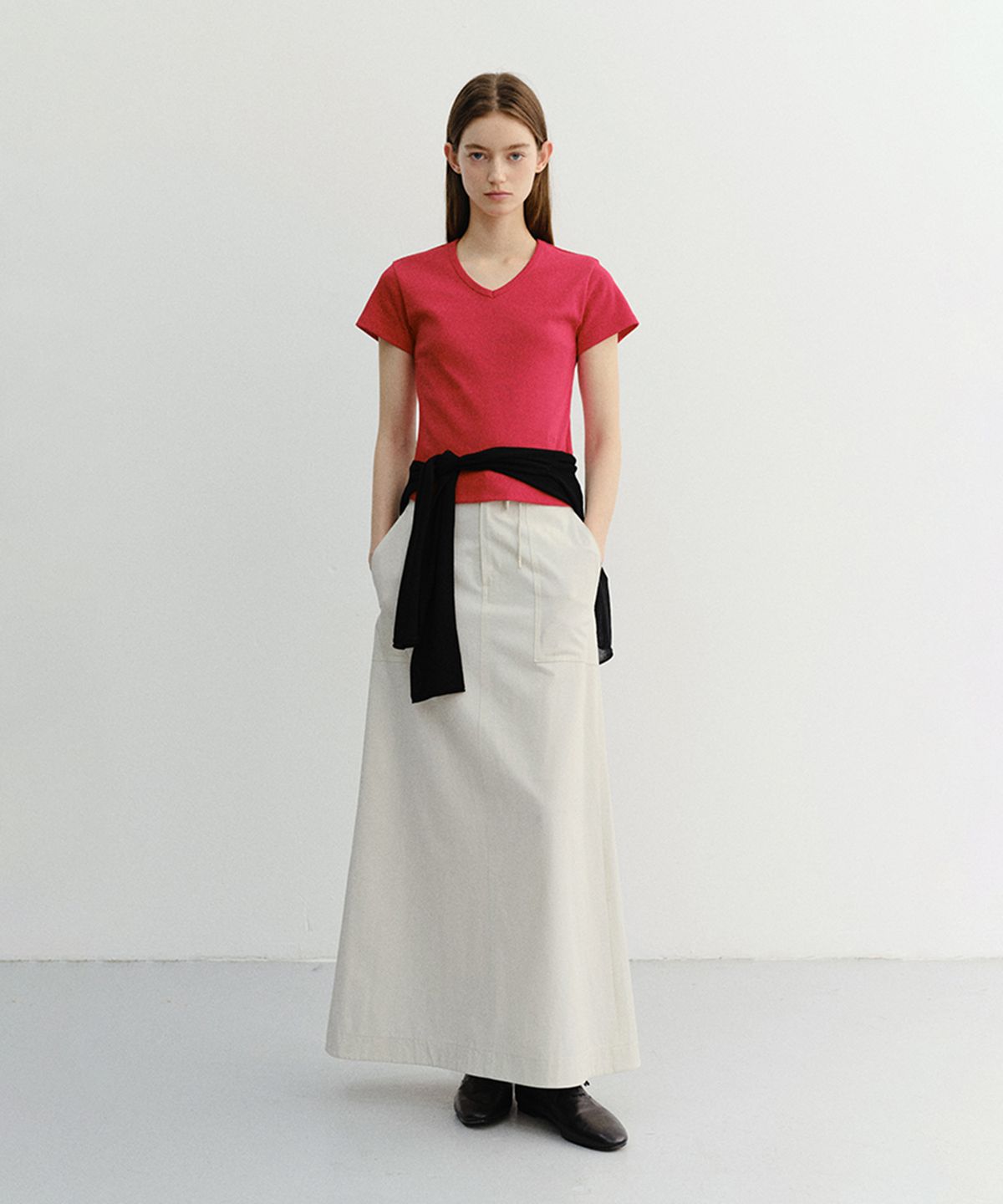 던스트(DUNST) A-LINE MAXI SKIRT_UDSK6B222_IVORY