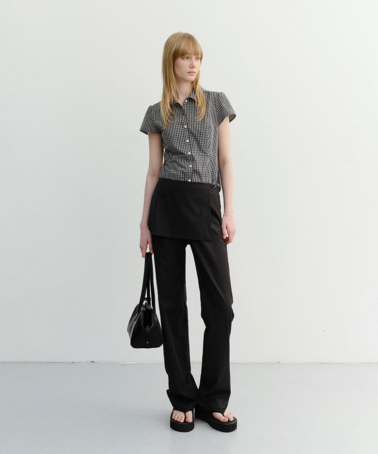 SKIRT LAYERED SLIM PANTS_UDPA6B226_BLACK