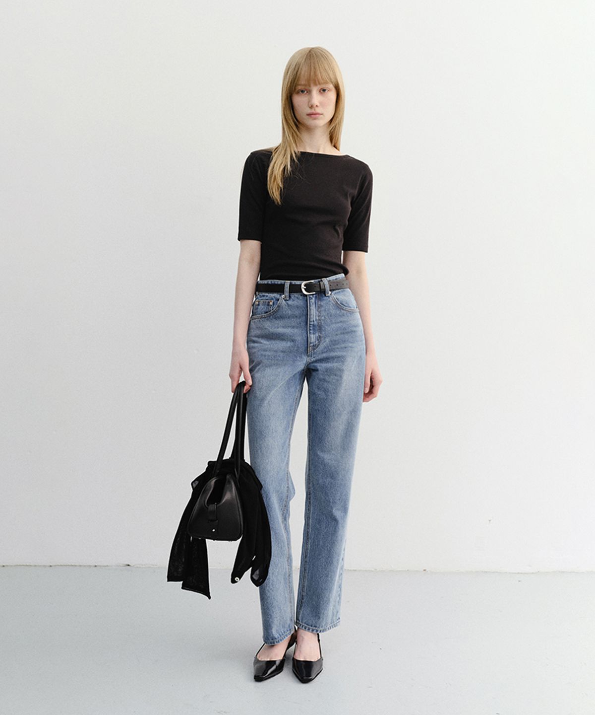 던스트(DUNST) ESSENTIAL BOAT NECK T-SHIRT_UDTS6B227_BLACK