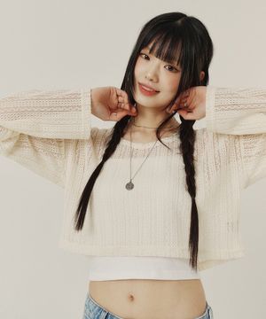 LONG SLEEVE COVER-UP KNIT TOP_2color