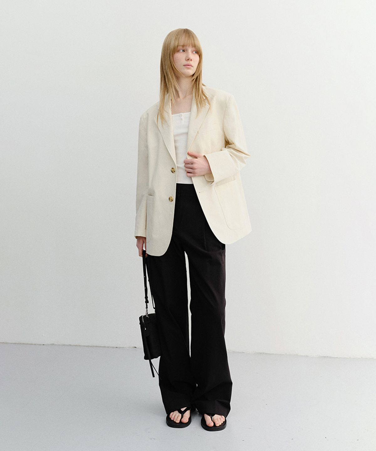 던스트(DUNST) UNISEX CLASSIC LINEN JACKET_UDJA6B121_CREAM
