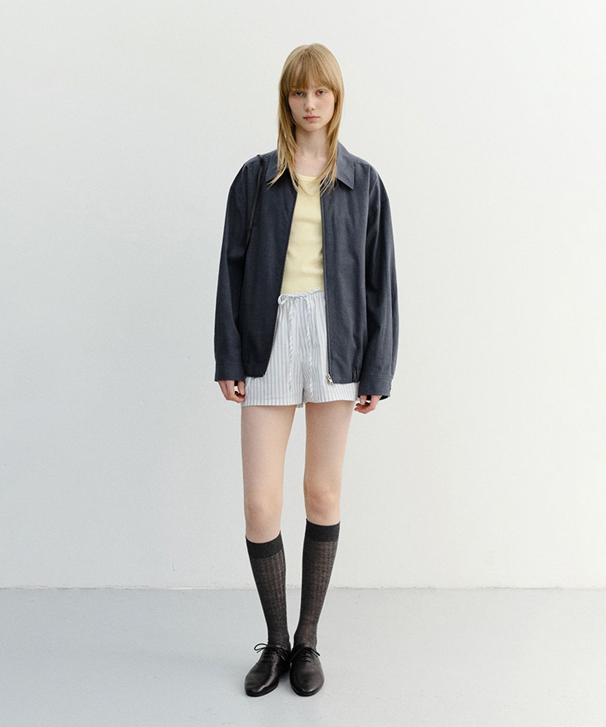 던스트(DUNST) UNISEX COLLARED LIGHT BLOUSON JACKET_UDJU6B121_SMOKY NAVY