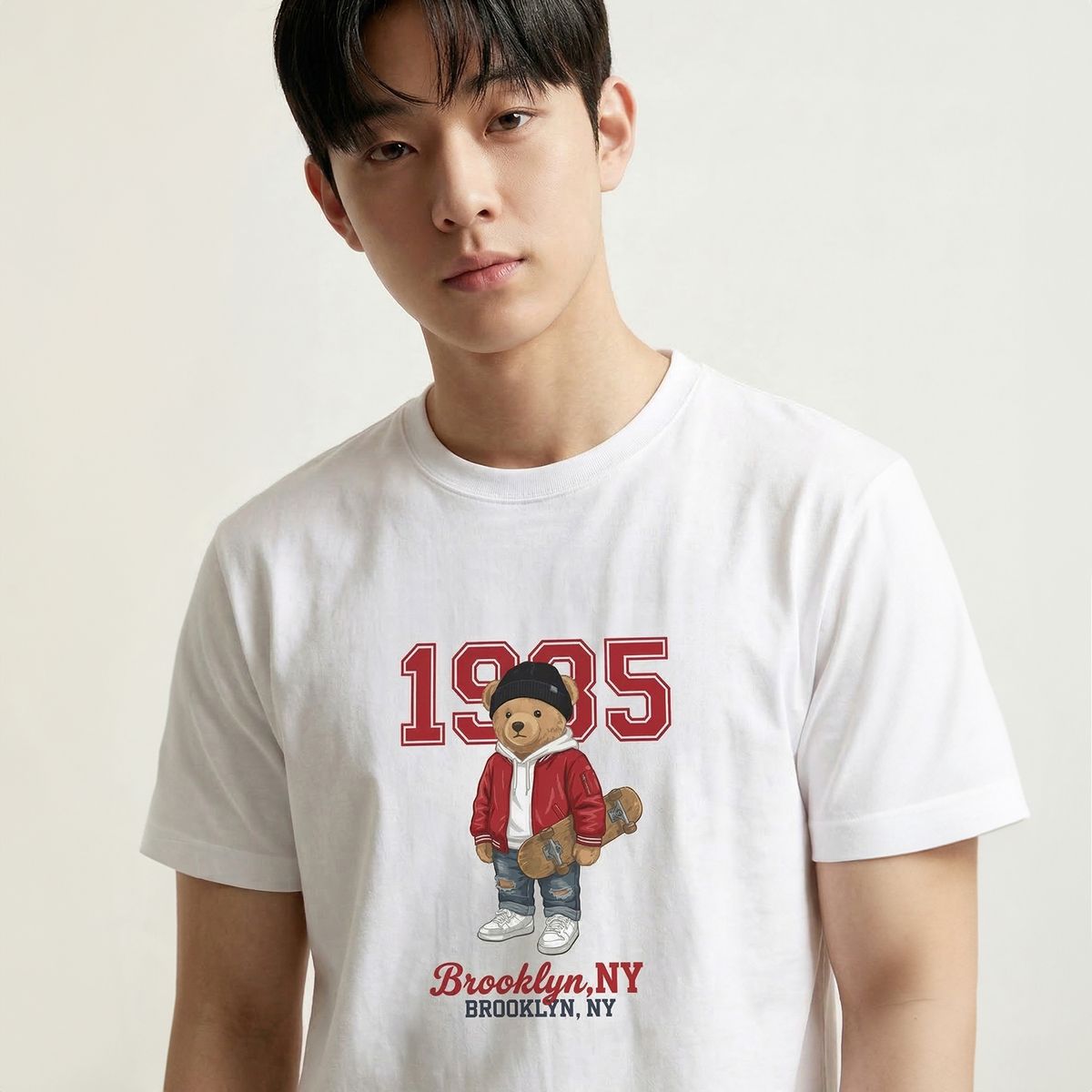 옥스타(OKSTAR) 힙스터 곰돌이 반팔티