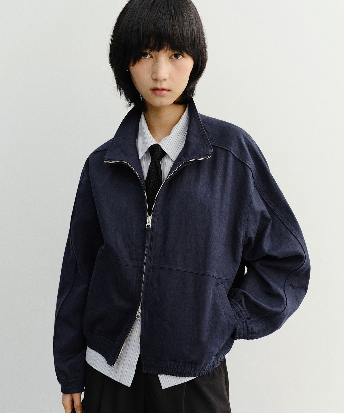 던스트(DUNST) UNISEX SUMMER HARRINGTON JACKET NAVY_UDJU6B122N2