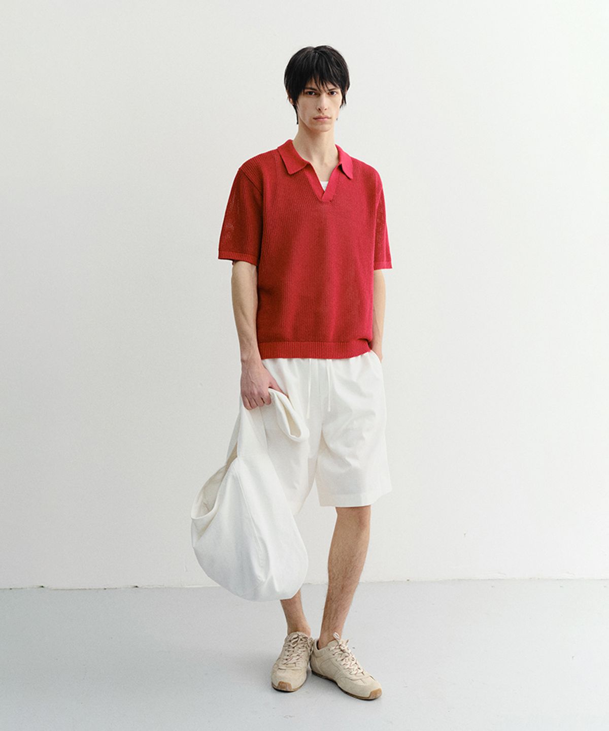 던스트 포 맨(DUNST FOR MEN) CHUNKY POLO KNIT_UNISEX_UDSW6B126_RED