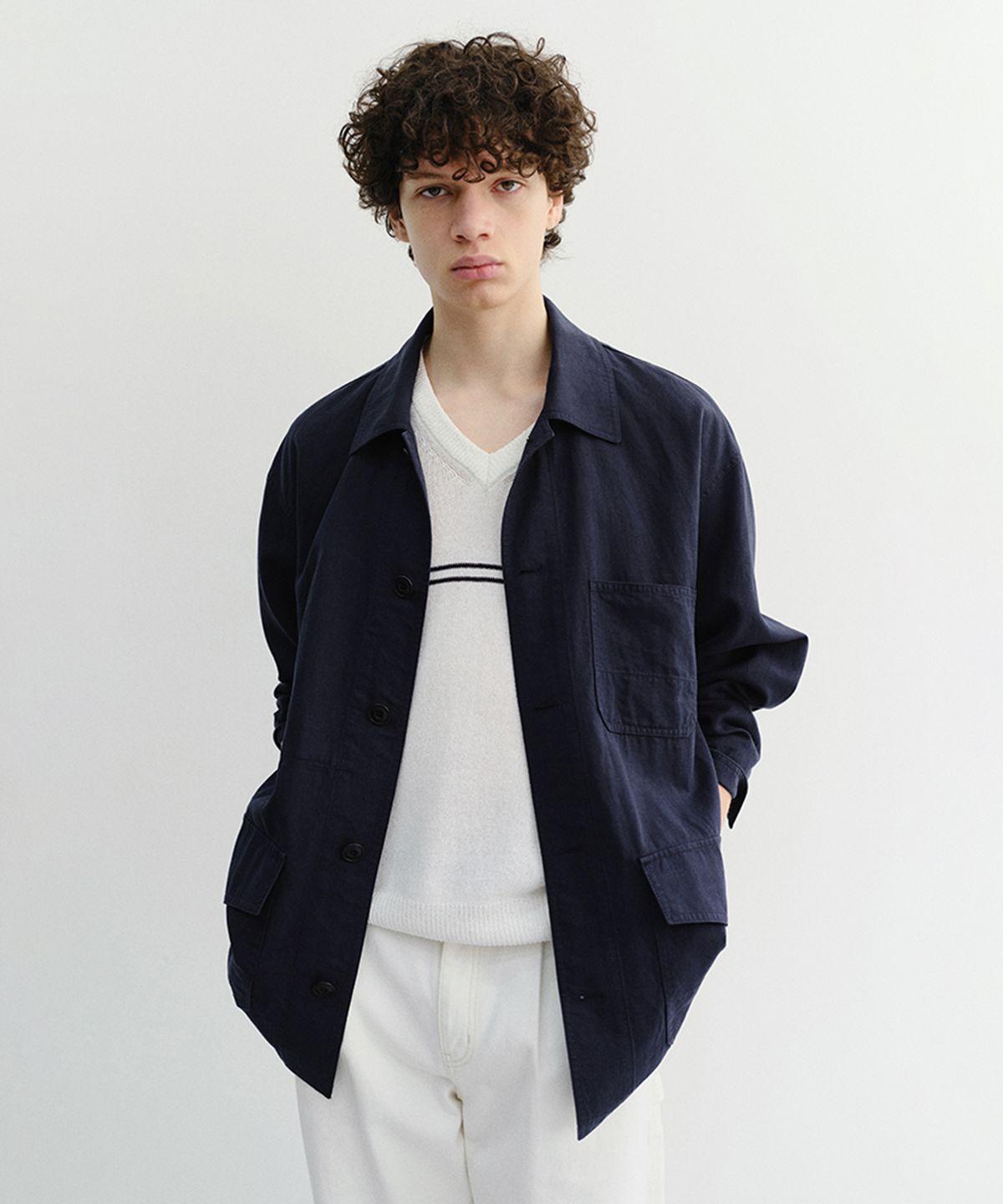 던스트 포 맨(DUNST FOR MEN) CHORE JACKET_UNISEX_UDJA6B122_NAVY