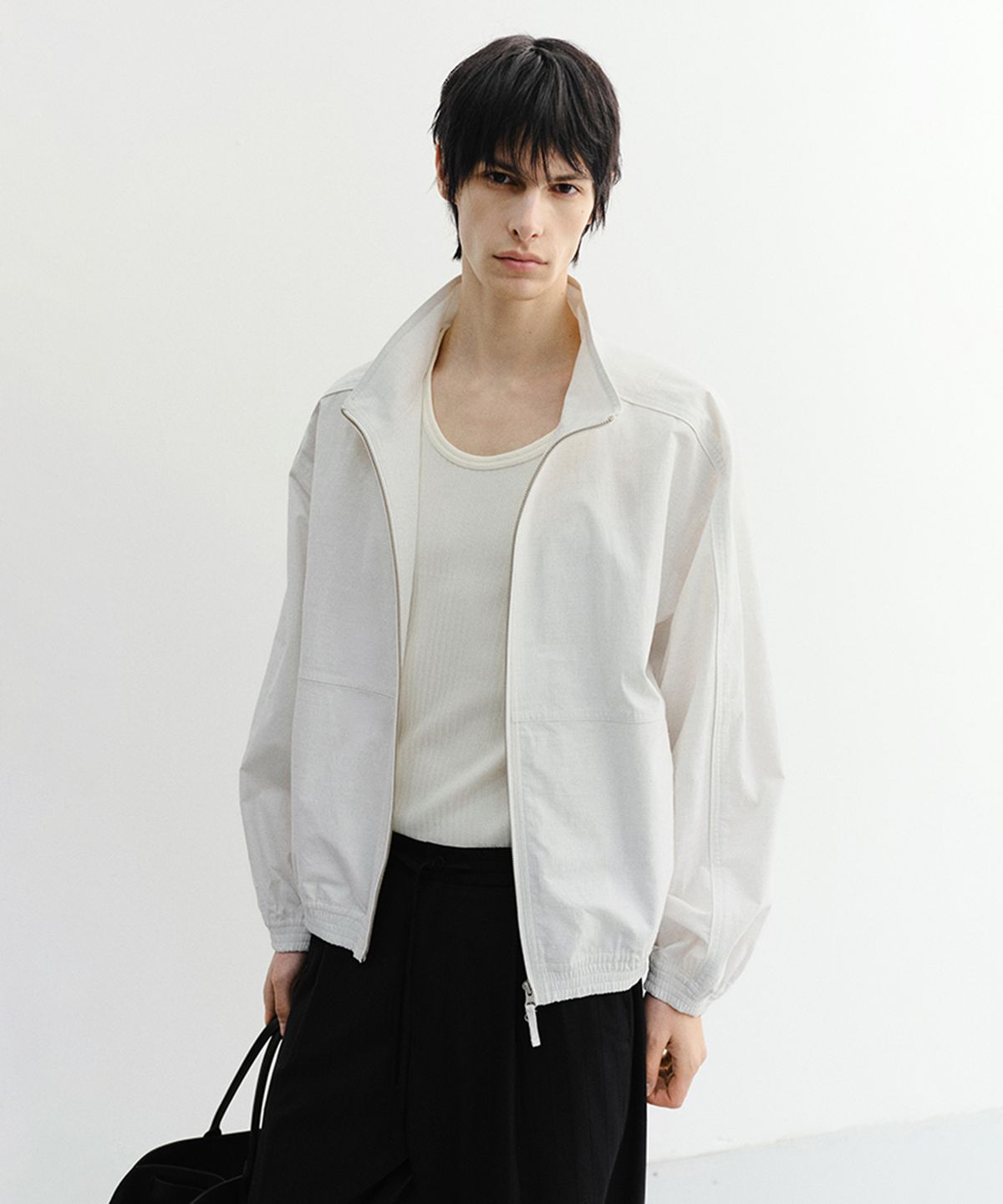 던스트 포 맨(DUNST FOR MEN) SUMMER HARRINGTON JACKET_UNISEX_UDJU6B122_CREAM STRIPE
