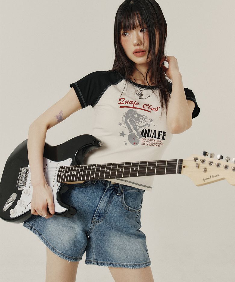 RAGLAN GRAPHIC SLIM T-SHIRT_2color