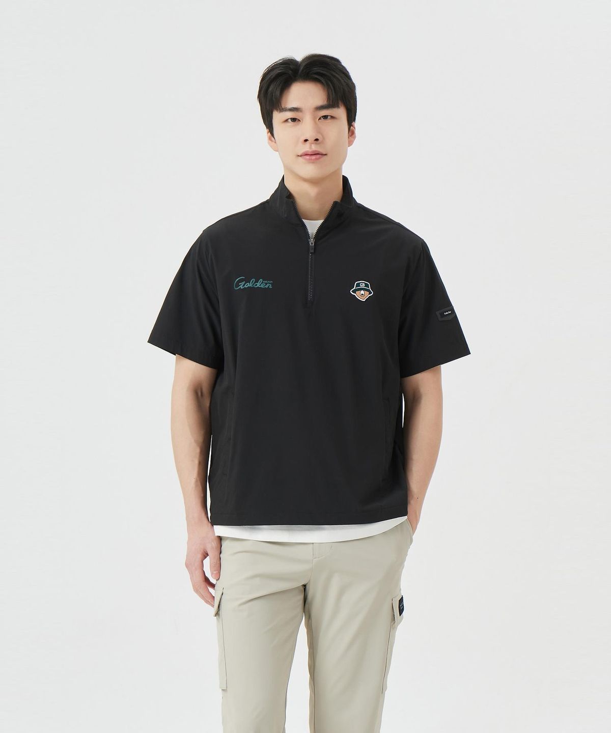 골든베어(GOLDEN BEAR) (M) Light-weight Half Zip Pullover G4UAM26401BKX