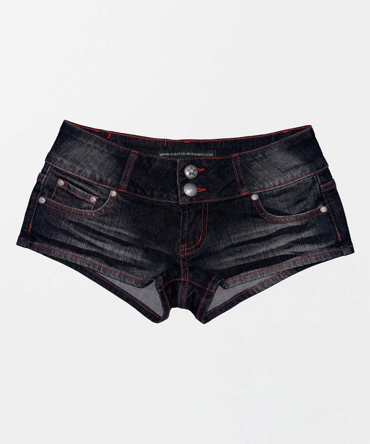 스컬프터(SCULPTOR) Studded Denim Shorts Black