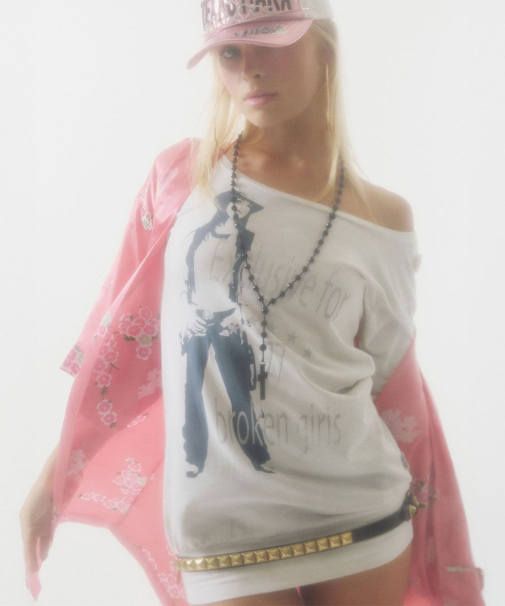 トップス sculptor Broken Girls Roll Up Tee 스컬프터(SCULPTOR) Broken Girls Roll Up Tee Dirty White - 사이즈