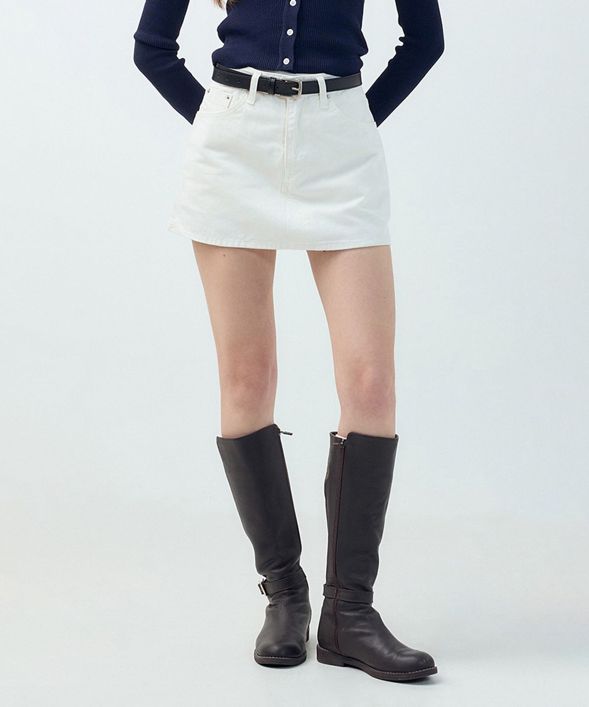 포티포(FORTYFOUR) [W] 데일리 코튼 A라인 미니스커트