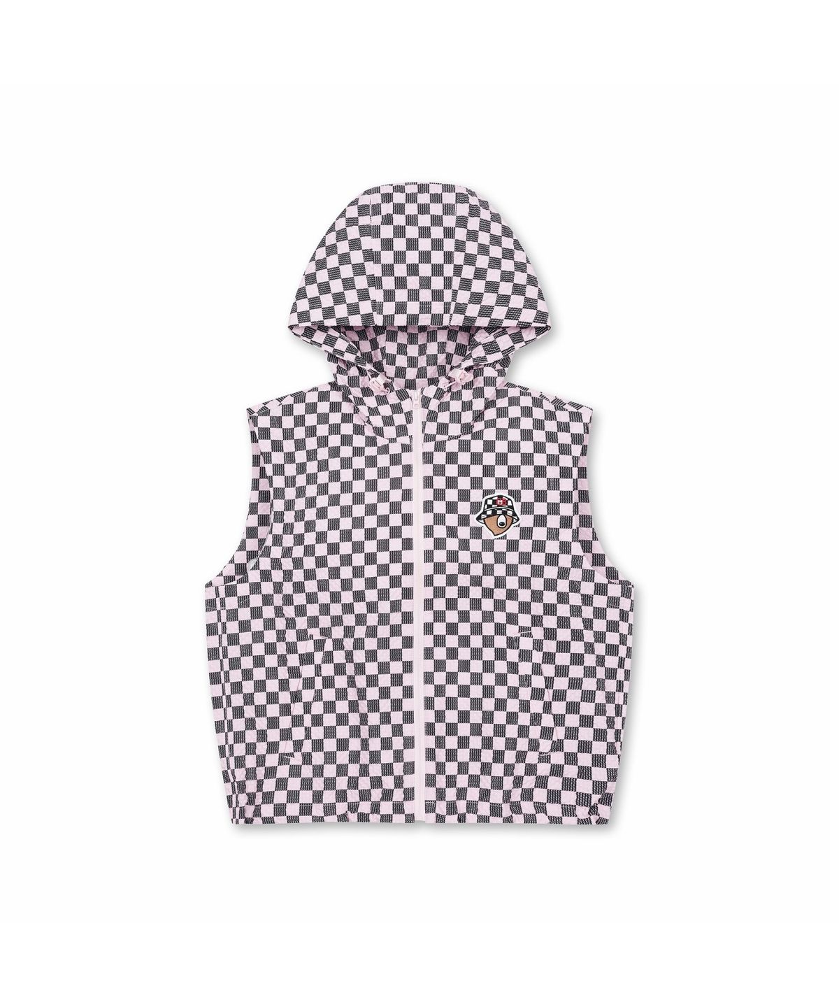 골든베어(GOLDEN BEAR) (W) Checker Boarder Hoody Vest (SET UP) G5VAM26311PIX