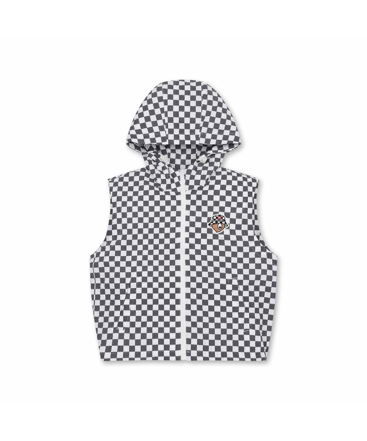 골든베어(GOLDEN BEAR) (W) Checker Boarder Hoody Vest (SET UP) G5VAM26311WHX
