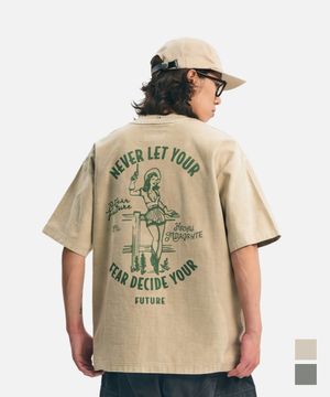 Wild west Fearless T shirts Beige gray