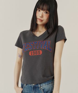 FESTIVAL V-NECK SLIM T-SHIRT