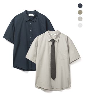 워시드 페이퍼 숏 슬리브 셔츠 4 COLOR COOSSH203