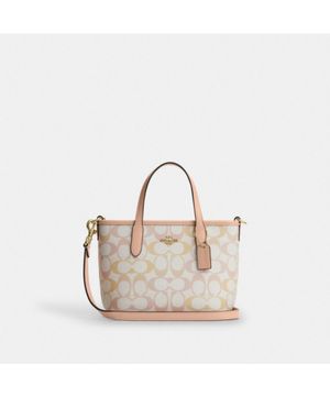 시티 미니 토트 백 인 프리티 시그니처 캔버스 CEK82 IMM8C