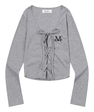 마링 아일렛 레이스업 코르셋 굴림 롱 슬리브 티 (3컬러)