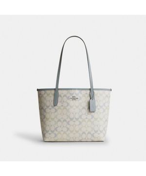 미디엄 시티 토트 백 인 프리티 시그니처 캔버스 CDZ09 SVYUA