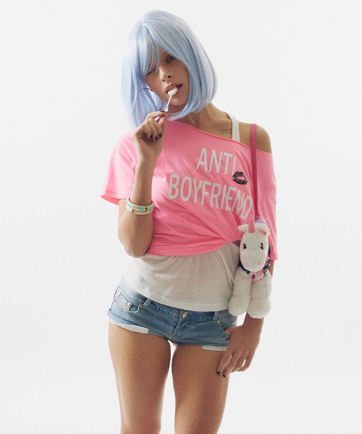 스컬프터(SCULPTOR) Anti Boyfriend Tee Neon Pink