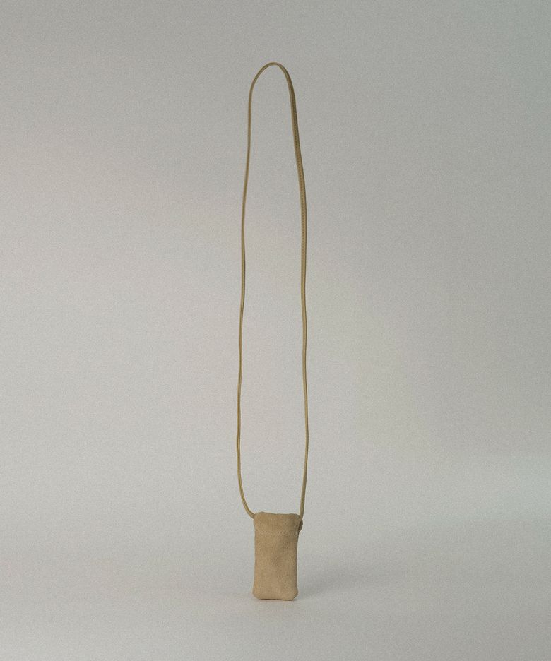 lip balm bag (suede beige) _ from Italy