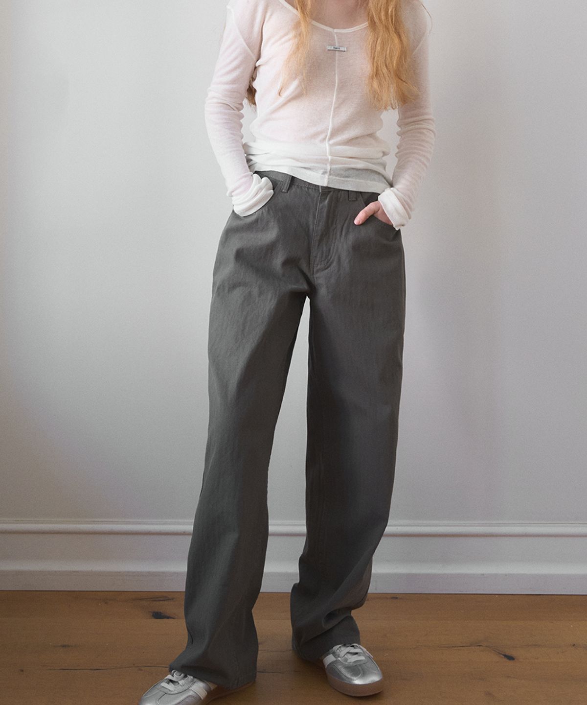 헤인트(HAINT) SEMI WIDE STRAIGHT COTTON PANTS 2COL_KHAKI