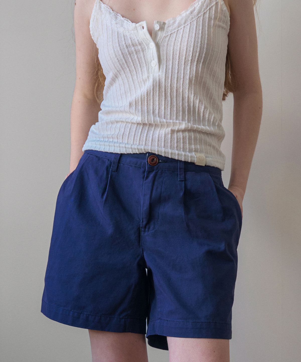 헤인트(HAINT) CLASSIC STANDARD STRAIGHT FIT COTTON SHORT PANTS 4COL_NAVY