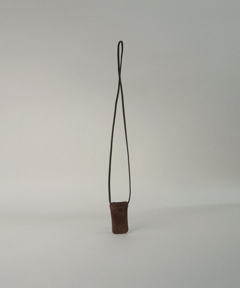 lip balm bag (suede brown) _ from Italy