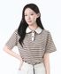미리 라인 카라 티셔츠_브라운