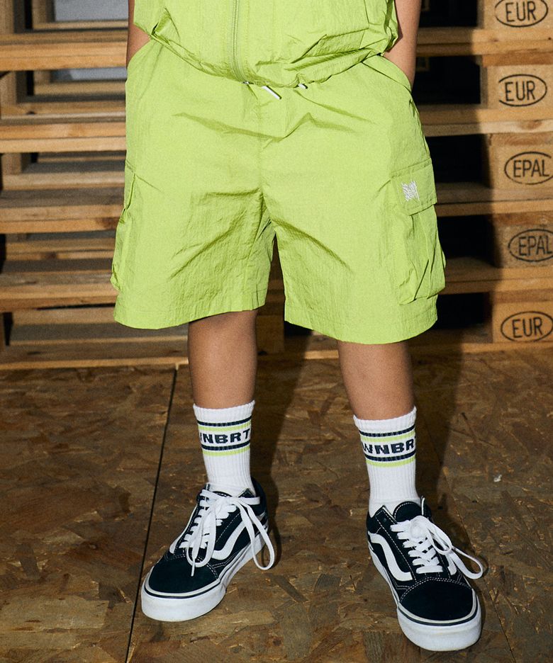 KIDS TAG LIGHT UTILITY SHORTS - LIME