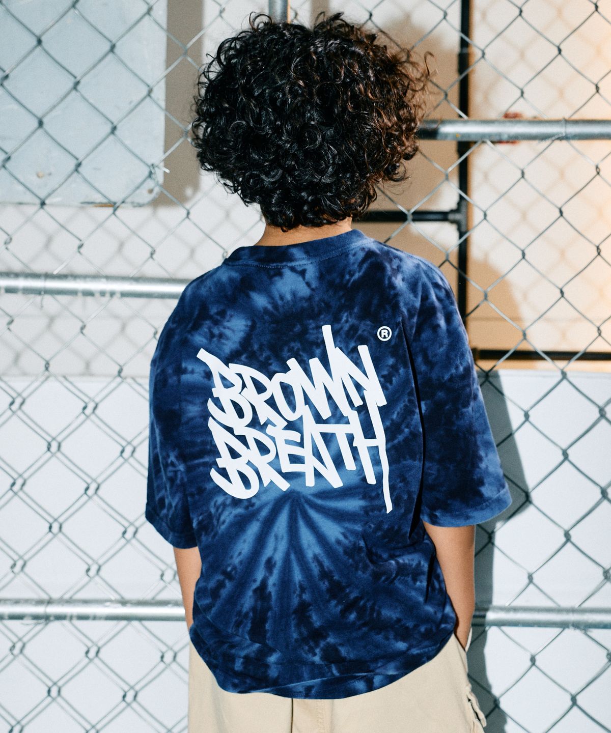 브라운브레스 키즈(BROWNBREATH KIDS) KIDS TIE DYE BB TEE - NAVY