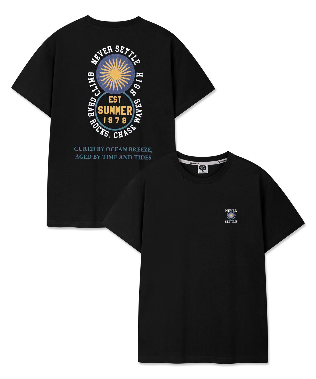 앨빈클로(ALVINCLO) NEVER SETTLE 반팔티셔츠 AST3602 (4COLOR)